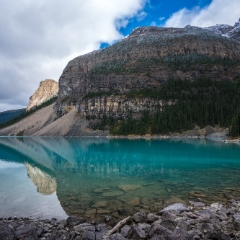 Canadian Rockies Lake Moraine and the Tower of Babel.jpg
