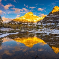Canadian Rockies Larch Valley Fall Colors Golden Peaks Reflection.jpg