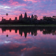 Angkor Wat Sunrise Reflection To order a print please email me at  Mike Reid Photography