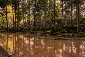 Cambodia Ta Keo Ruins Reflection Redux