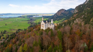 Aerial Castle Neuschwanstein Fall Colors 3