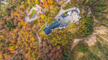 Aerial Castle Neuschwanstein Fall Colors Overhead