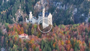 Aerial Castle Neuschwanstein Fall Colors.mp4