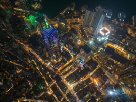 Aerial Hong Kong Center Night Streets and Buildings.jpg default