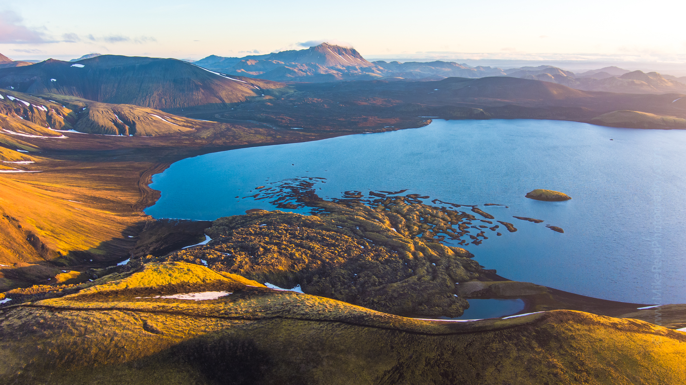 Over Iceland Drone HIghlands Ridge Sunrise.jpg 