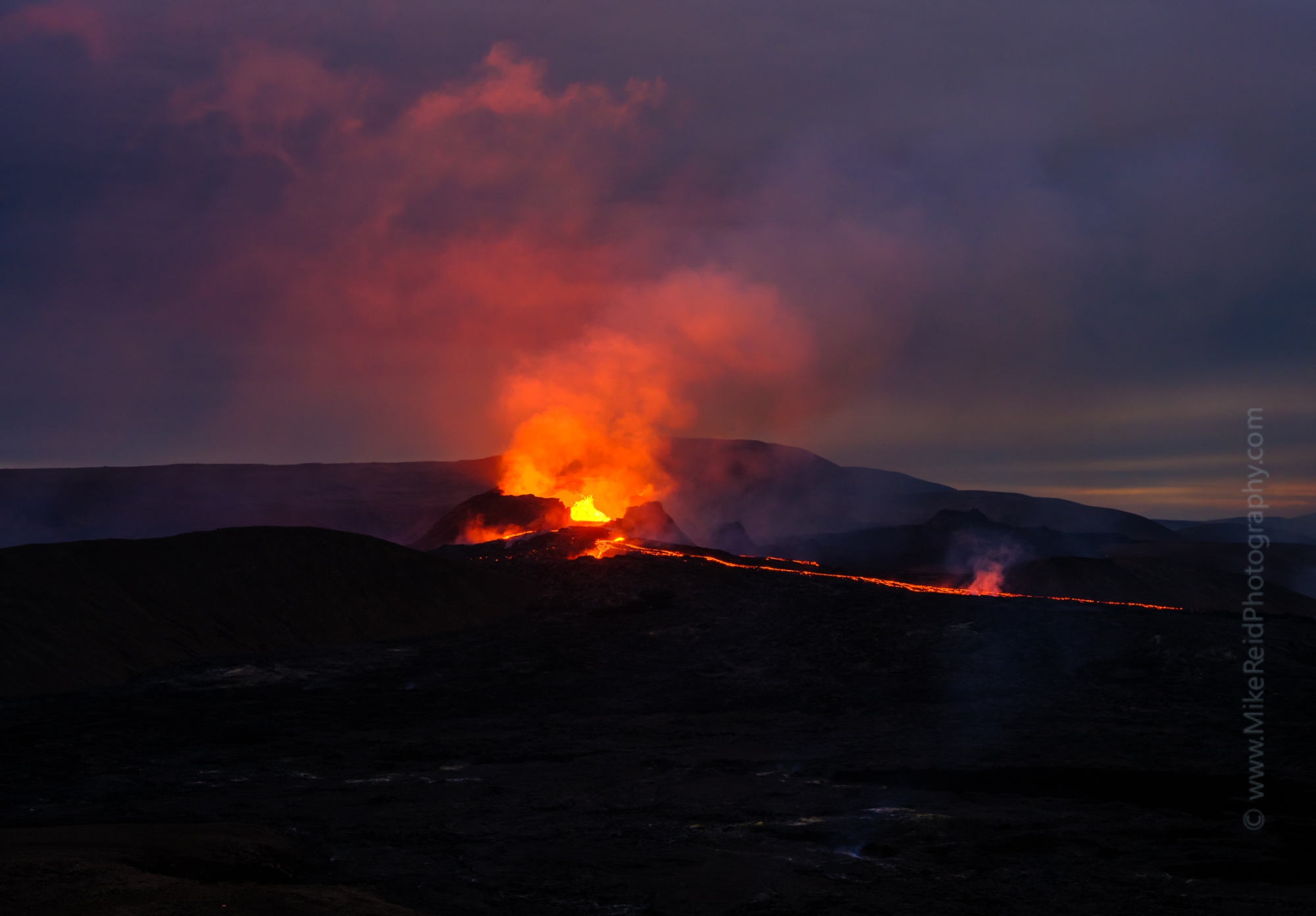 Iceland Night Volcano