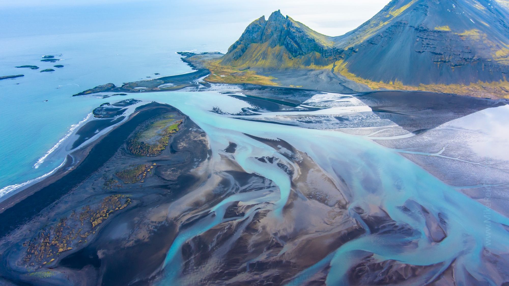 Over Iceland Braided Beach River Tidal Abstract.jpg