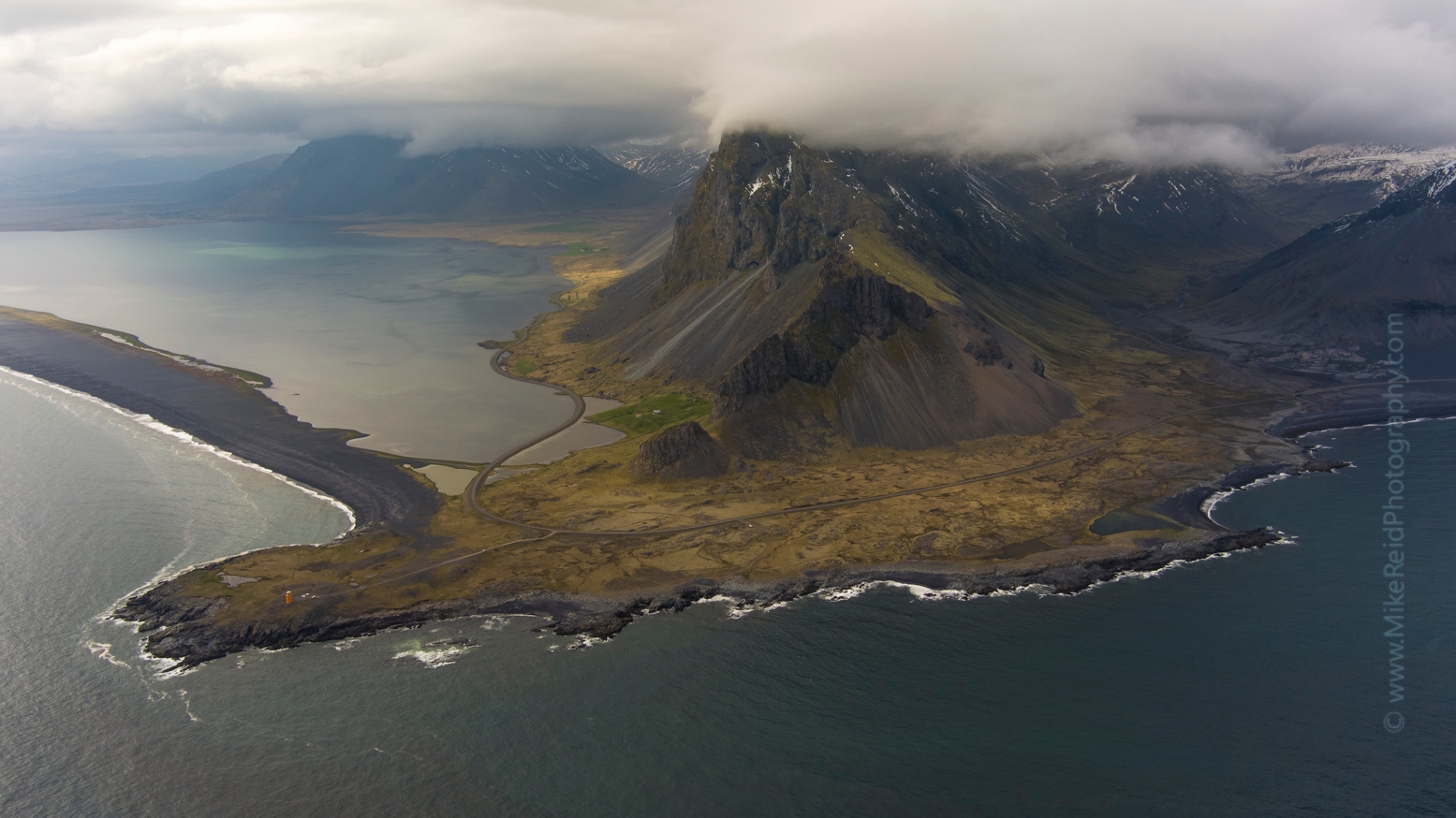 Over Iceland Drone Hvalnes Peninsula