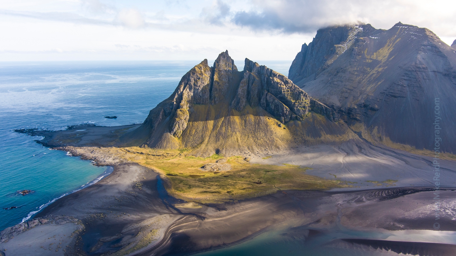 Over Iceland Drone Vestrahorn and Stokksnes