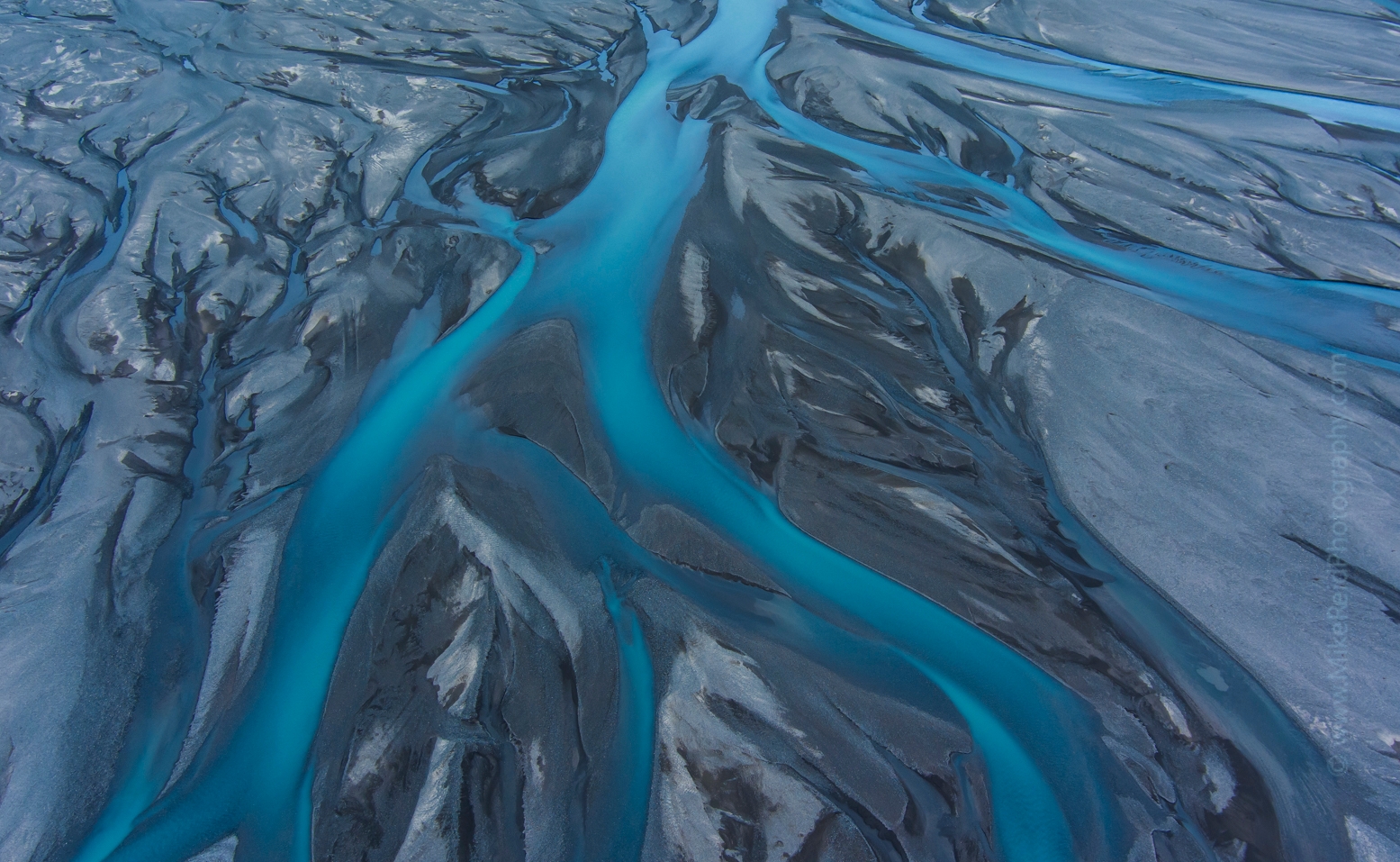 Over Iceland Drone Winding Blue Rivers Abstract.jpg