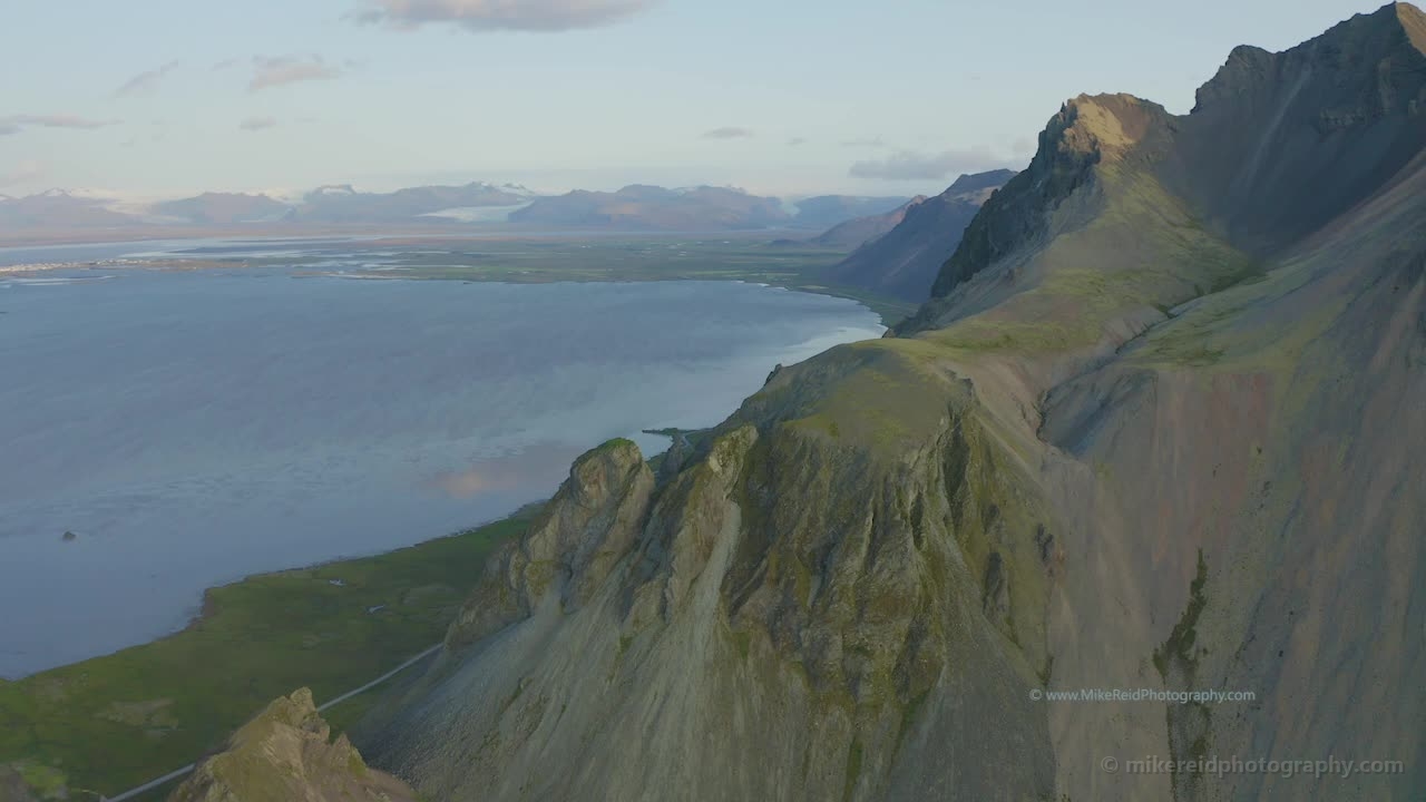 Over Iceland Stokksnes Drone Video