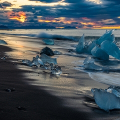Iceland Jokulsarlon Sunrise Ice Beach GFX50s.jpg To order a print please email me at  Mike Reid Photography : Landmannalaugar, gfx50s, jokulsarlon