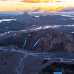 Over Iceland Drone HIghlands Barmur Ridge Sunrise.jpg