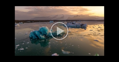 Over Iceland Jokulsarlon Sunset