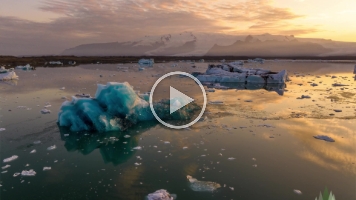 Over Iceland Myrdalsjokull Glacier