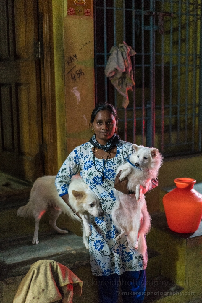 Woman and her Dogs Still Life Chennai India
