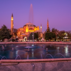 Istanbul Hagia Sophia Dusk Fountain To order a print please email me at  Mike Reid Photography : Bosphorus, Turkey, grand bazaar, istanbul, blue mosque, fuji medium format