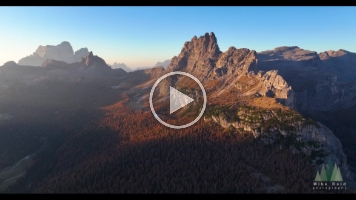 Aerial Italian Dolomites Crado a Lago and Lago Federa Fall Colors.mp4