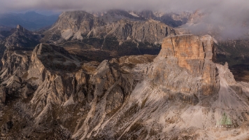 Aerial Italian Dolomites Passo Giau Ra Gusela and Cinque Torri.jpg default