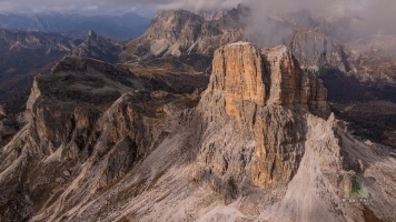 Aerial Italian Dolomites Passo Giau Ra Gusela and Peaks.jpg default