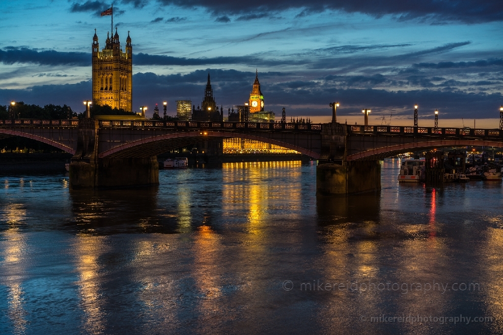 London Night Along the Thames