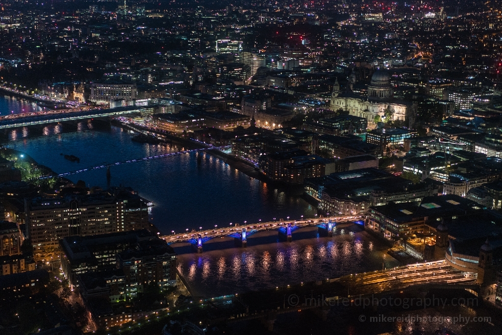 Thames and St Pauls Cathedral Night View from the Shard