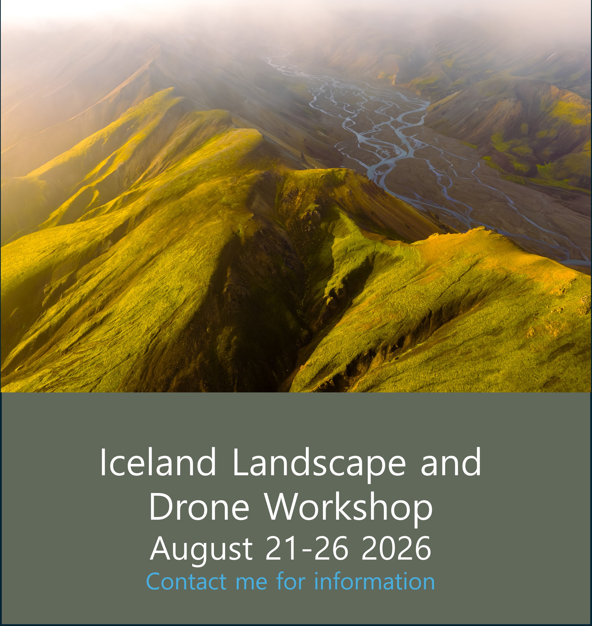 Iceland Landscape and Drone Workshop August 21–26 2026