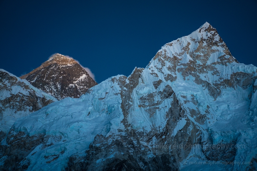 Everest and Lhotse After Dusk