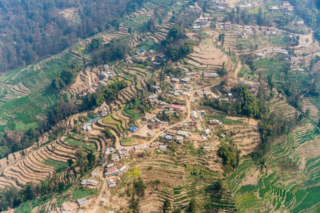 Flying to Lukla Rice Terraces