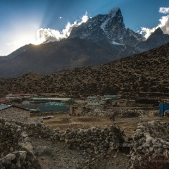 Dingboche Peak Sunrays.jpg To order a print please email me at  Mike Reid Photography : nepal, everest, himalayas, mountains, kathmandu, peaks, trave, l, travel photography, glaciers, mount everest, lhotse, ama dablam, everest base camp, kalla patthar