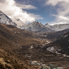 Looking Back on Dingboche.jpg To order a print please email me at  Mike Reid Photography : nepal, everest, himalayas, mountains, kathmandu, peaks, trave, l, travel photography, glaciers, mount everest, lhotse, ama dablam, everest base camp, kalla patthar