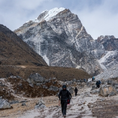 Nepal Trekkers Through Thokla Pass.jpg To order a print please email me at  Mike Reid Photography : nepal, everest, himalayas, mountains, kathmandu, peaks, trave, l, travel photography, glaciers, mount everest, lhotse, ama dablam, yak, trek, hiking, nepal trek