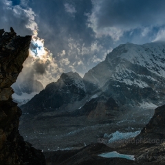 Saddle of Kalla Patthar Dusk Clouds.jpg To order a print please email me at  Mike Reid Photography : nepal, everest, himalayas, mountains, kathmandu, peaks, trave, l, travel photography, glaciers, mount everest, lhotse, ama dablam, yak, trek, hiking, nepal trek