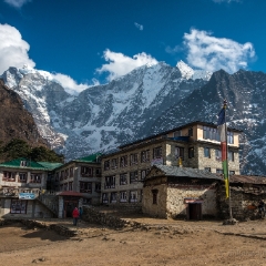 Tengboche Teahouse Morning.jpg To order a print please email me at  Mike Reid Photography : nepal, everest, himalayas, mountains, kathmandu, peaks, trave, l, travel photography, glaciers, mount everest, lhotse, ama dablam, yak, trek, hiking, nepal trek