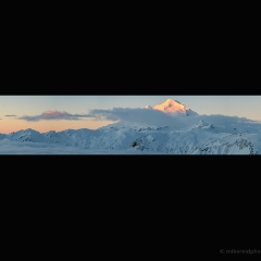 Baker Alpenglow Pano To order a print please email me at  Mike Reid Photography : shuksan, baker, mount baker, mount shuksan, washington, washington state, northwest, northwest images, aerial photograpy, northwest photography, washington state photography, nature, sunset, sunrise, reid