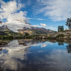 Mount Baker Tarn Clouds Reflection To order a print please email me at  Mike Reid Photography