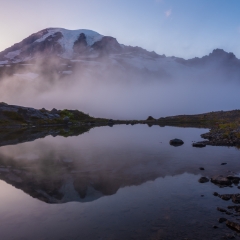 Mount Rainier Photography Mountain in the Dusk Mist.jpg
