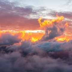 Mount Rainier Fremont Lookout Fiery Clouds Motion Panorama.jpg