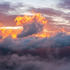 Mount Rainier Fremont Lookout Fiery Clouds Panorama.jpg