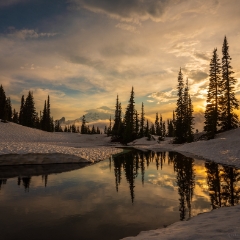 Mount Rainier Photography Lake Tipsoo Dusk Clouds.jpg The Naches Loop, east of Mount Rainier has several reflective lakes and tarns, as well as an abundance of summer wildflowers. Once the snow is gone, I cant seem...