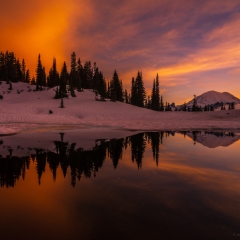 Mount Rainier Photography Lake Tipsoo Sunset Angles.jpg The Naches Loop, east of Mount Rainier has several reflective lakes and tarns, as well as an abundance of summer wildflowers. Once the snow is gone, I cant seem...