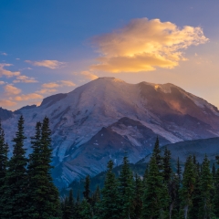 Mount Rainier Photography Sunlit Dusk Clouds.jpg