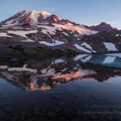 Clear Glacial Morning Light Rainier Reflection To order a print please email me at  Mike Reid Photography : rainier, mount rainier, rainier national park, washington state, northwest photography, northwest images, wildflowers, mountain, volcano, lake tipsoo, reflection lakes, sunset, sunrise, lupine