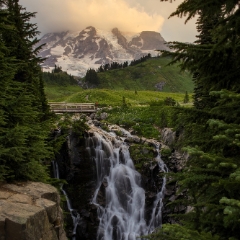 Myrtle Falls Dusk Rainier To order a print please email me at  Mike Reid Photography