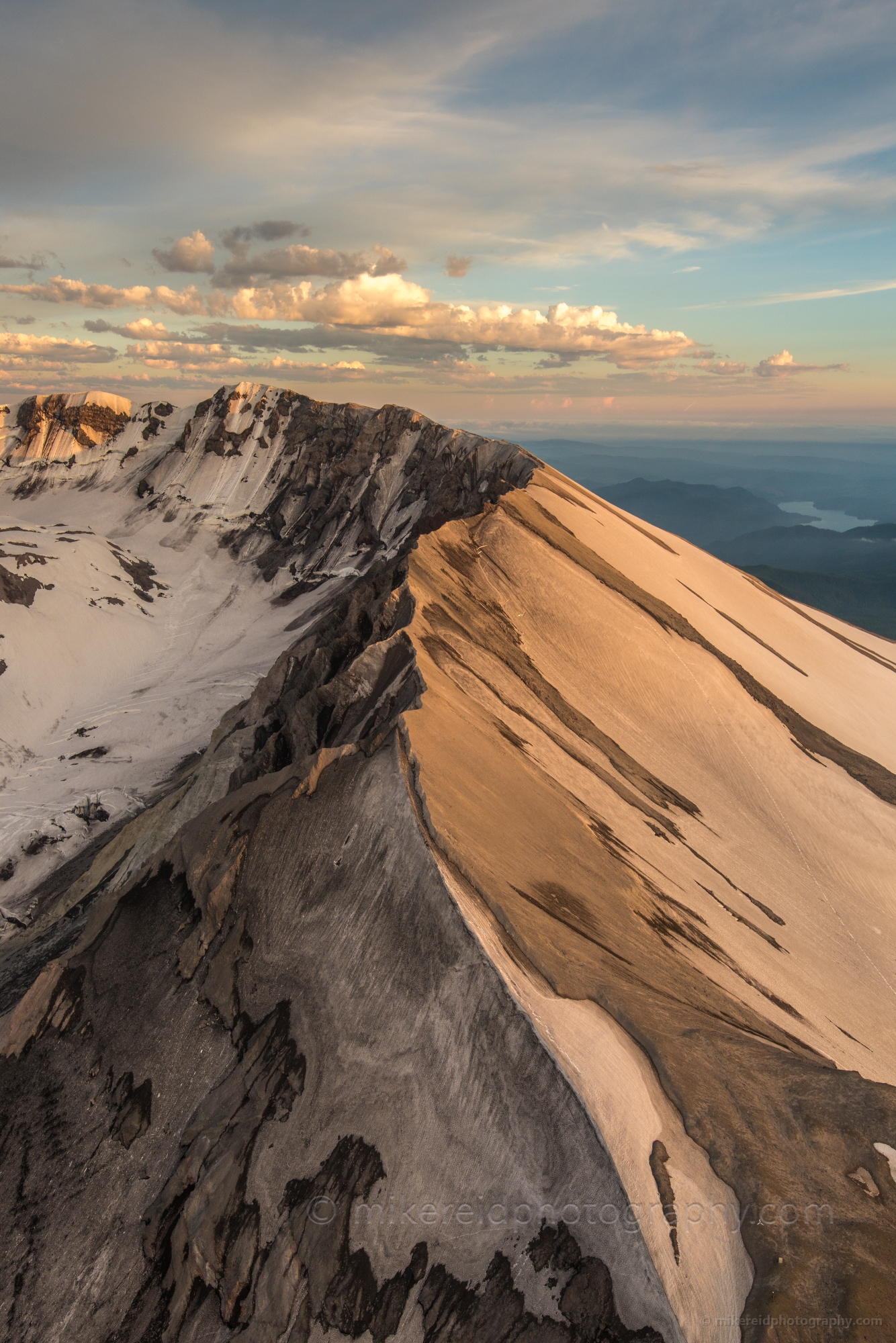 Aerial Mount St Helens Crater Long Edge 