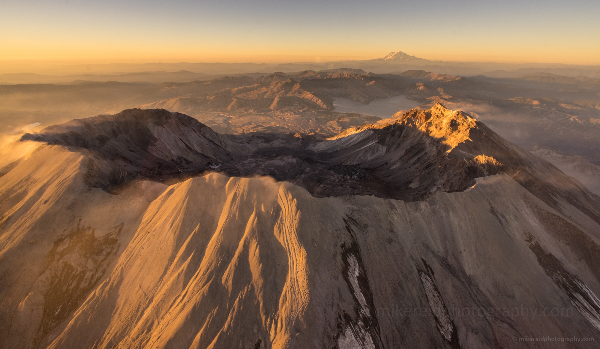 Mount Saint Helens Aerial Dusk Photography 