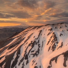 Aerial Mount St Helens Crater Golden Light To order a print please email me at  Mike Reid Photography : loowit, st helens, spirit lake, aerial, aerial photography, mountain