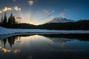 Rainier Photography Reflection Lake Cloudscape Sunrays Wider