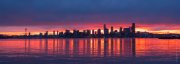 Seattle Skyline from Alki Fiery Sunrise