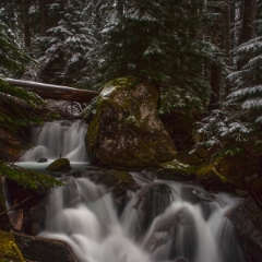 Cold Winter Washington Stream Falls